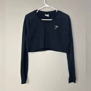 Gymshark Black Cropped Long Sleeve Sweater